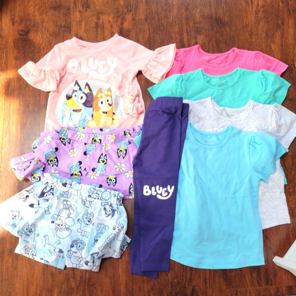 NWOT Bluey Outfit size 2t 9 pieces